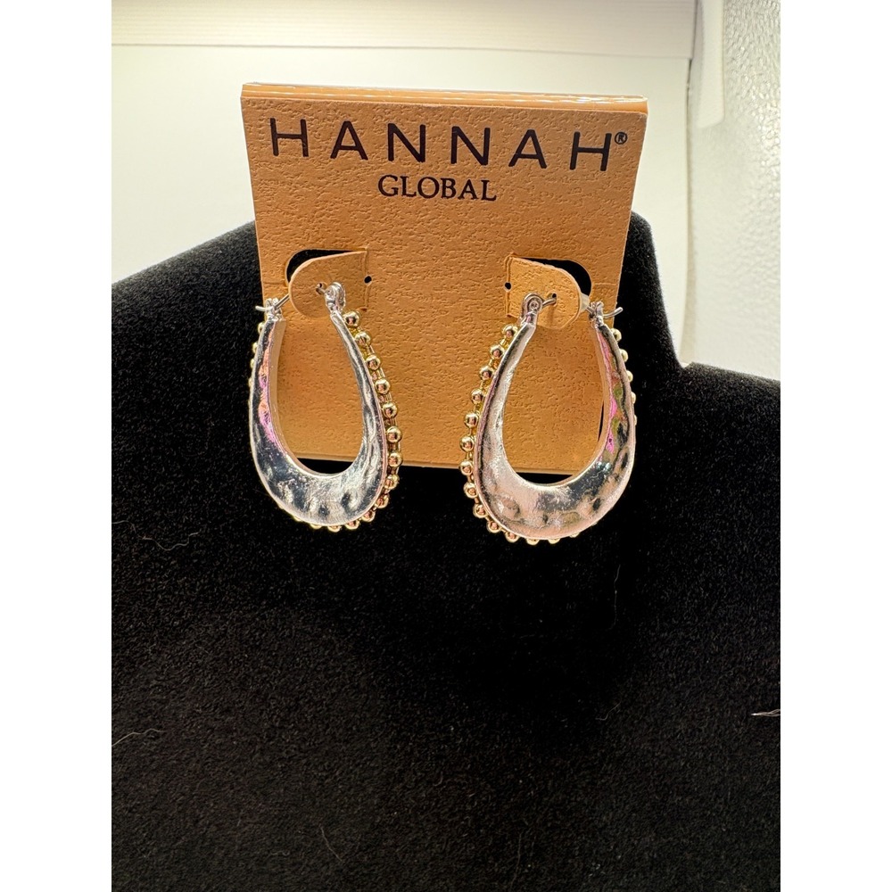 Hannah Global Hoop  Dangle Earrings Silver